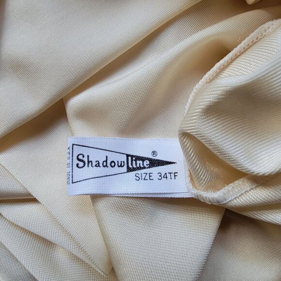 Vintage Ivory Full-Length Satin Nightgown with Lace Trim & Adjustable Straps - Picture 12 of 13